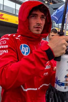 STAVELOT, BELGIUM: Charles Leclerc, racing for the Ferrari team during the 2025 Formula 1 Belgian Grand Prix at the Circuit de Spa-Francorchamps in Stavelot, Belgium