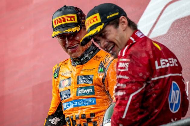 STAVELOT, BELGIUM: Lando Norris, racing for the McLaren F1 team during the 2025 Formula 1 Belgian Grand Prix at the Circuit de Spa-Francorchamps in Stavelot, Belgium
