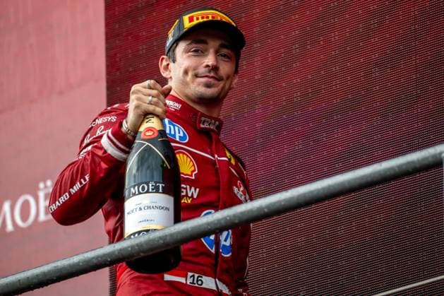 STAVELOT, BELGIUM: Charles Leclerc, racing for the Ferrari team during the 2025 Formula 1 Belgian Grand Prix at the Circuit de Spa-Francorchamps in Stavelot, Belgium