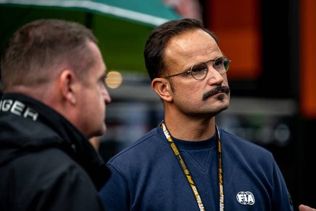 STAVELOT, BELGIUM: Vitantonio Liuzzi, former racing driver, at the 2025 Formula 1 Belgian Grand Prix at the Circuit de Spa-Francorchamps in Stavelot, Belgium.