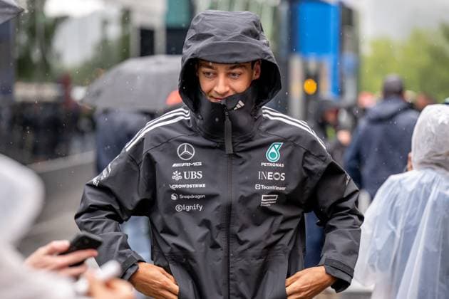 STAVELOT, BELGIUM: George Russell, racing for the Mercedes team during the 2025 Formula 1 Belgian Grand Prix at the Circuit de Spa-Francorchamps in Stavelot, Belgium