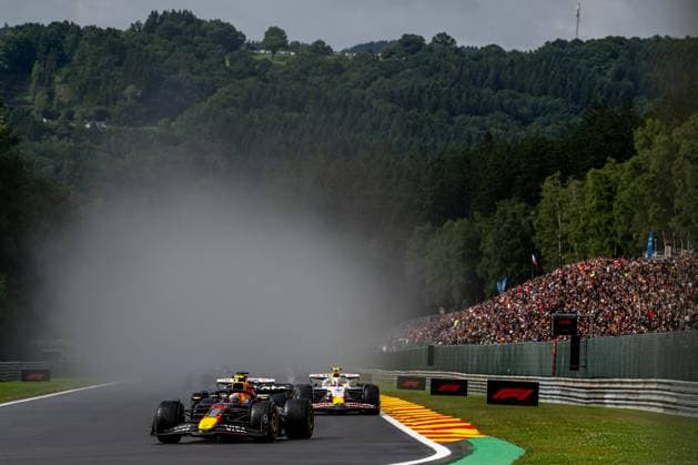 STAVELOT, BELGIUM: Yuki Tsunoda, racing for the Red Bull Racing team during the 2025 Formula 1 Belgian Grand Prix at the Circuit de Spa-Francorchamps in Stavelot, Belgium