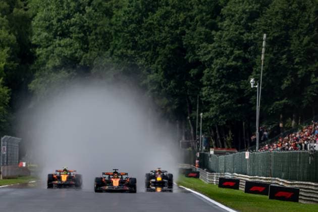 STAVELOT, BELGIUM: Oscar Piastri, racing for the McLaren F1 team during the 2025 Formula 1 Belgian Grand Prix at the Circuit de Spa-Francorchamps in Stavelot, Belgium