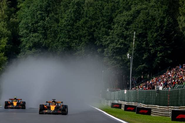 STAVELOT, BELGIUM: Oscar Piastri, racing for the McLaren F1 team during the 2025 Formula 1 Belgian Grand Prix at the Circuit de Spa-Francorchamps in Stavelot, Belgium