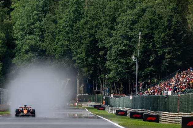 STAVELOT, BELGIUM: Oscar Piastri, racing for the McLaren F1 team during the 2025 Formula 1 Belgian Grand Prix at the Circuit de Spa-Francorchamps in Stavelot, Belgium