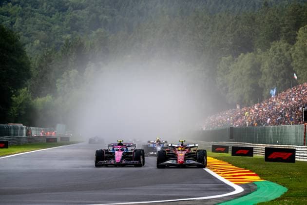 STAVELOT, BELGIUM: Lewis Hamilton, racing for the Ferrari team during the 2025 Formula 1 Belgian Grand Prix at the Circuit de Spa-Francorchamps in Stavelot, Belgium