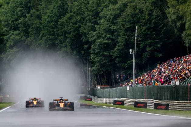 STAVELOT, BELGIUM: Oscar Piastri, racing for the McLaren F1 team during the 2025 Formula 1 Belgian Grand Prix at the Circuit de Spa-Francorchamps in Stavelot, Belgium