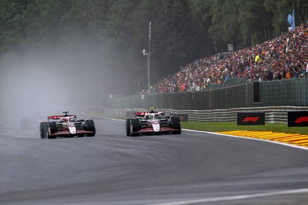 STAVELOT, BELGIUM: Esteban Ocon, racing for the Haas F1 team during the 2025 Formula 1 Belgian Grand Prix at the Circuit de Spa-Francorchamps in Stavelot, Belgium