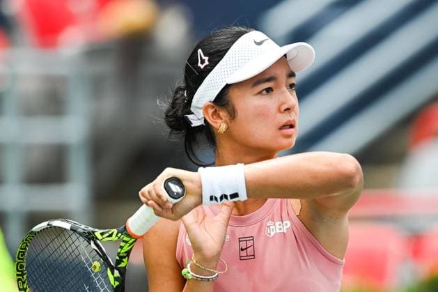 MONTREAL, QC - JULY 27: Look on Alexandra Eala (PHI) during a first round match at WTA, Tennis Damen National Bank Open on July 27, 2025 at IGA Stadium in Montreal, QC (Photo by David Kirouac Icon Sportswire) TENNIS: JUL 27 National Bank Open EDITORIAL USE ONLY Icon250727038