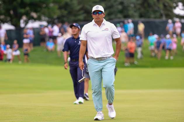 July 27, 2025, Blaine, Minnesota, United States: KURT KITAYAMA approaches the green at hole eighteen on the fourth and final day of competition at the 2025 PGA, Golf Herren 3M Open at TPC Twin Cities. Blaine United States - ZUMAt166 20250727_zsp_t166_069 Copyright: xMichaelxTurnerx