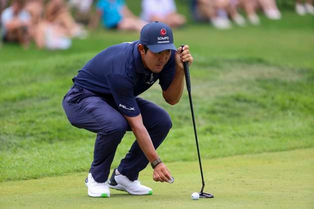 July 27, 2025, Blaine, Minnesota, United States: TAKUMI KANAYA lines up his putt on the fourth and final day of competition at the 2025 PGA, Golf Herren 3M Open at TPC Twin Cities. Blaine United States - ZUMAt166 20250727_zsp_t166_072 Copyright: xMichaelxTurnerx
