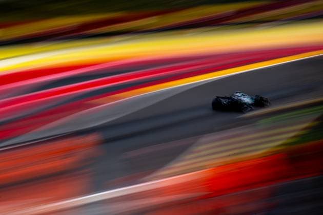 STAVELOT, BELGIUM: George Russell, racing for the Mercedes team during the 2025 Formula 1 Belgian Grand Prix at the Circuit de Spa-Francorchamps in Stavelot, Belgium