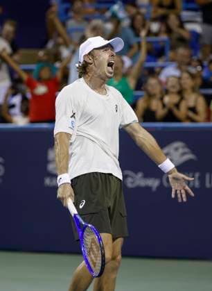 July 27, 2025: Alex De Minaur celebrates his victory in the final match during the 2025 Mubadala Citi DC Open tennis tournament being played at Rock Creek Park Tennis Center in Washington, D.C. CSM District Of Columbia United States of America - ZUMAc04_ 20250727_zma_c04_305 Copyright: xJustinxCooperx