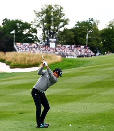 Joaquin Niemann of Chile on the 18th hole. LIV Golf UK, Day Three, Golf, JCB Golf & Country Club, Uttoxeter, UK - 27 Jul 2025Uttoxeter JCB Golf & Country Club United Kingdom EDITORIAL USE ONLY No use with unauthorised audio, video, data, fixture lists, club league logos or live services. Online in-match use limited to 120 images, no video emulation. No use in betting, games or single club league player publications.  Copyright: xJamesxMarsh Shutterstockx 15410873cj