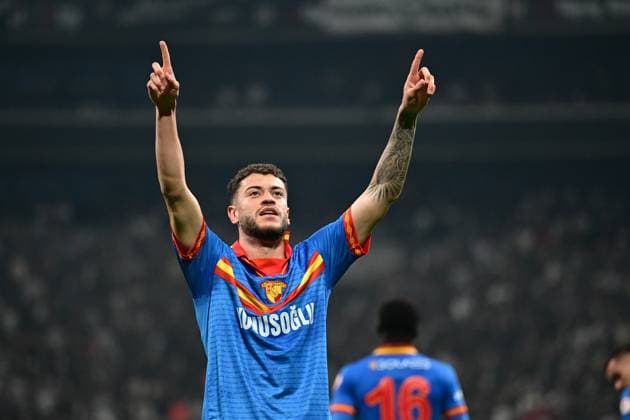 Besiktas v Goztepe - Turkish Cup ISTANBUL, TURKIYE - APRIL 3: Romulo Cardoso of Goztepe celebrates after scoring a goal during the Ziraat Turkish Cup Quarter-Final match between Besiktas and Goztepe at Tupras Stadium in Istanbul, Turkiye on April 3, 2025. Istanbul Turkey. Editorial use only. Please get in touch for any other usage.  Copyright: x2025xAnadoluxSerhatxÃ‡aÄüdaÅüx