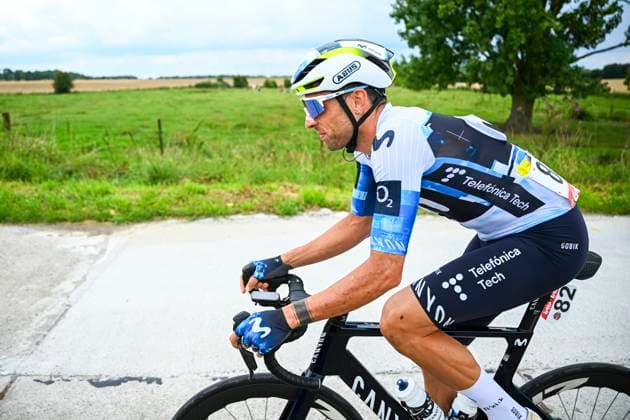 Tour de Wallonie 2025 Stage 3 ANTOING, BELGIUM - JULY 28 : Cimolai Davide of Movistar Team in action during stage 3 of the 30th edition of Tour de Wallonie an UCI ProSeries 2.Pro cycling road race stage for Men Elite of 165.3 km with start in Estinnes and finish in Antoing on July 28, 2025 in Antoing, Belgium, 28 07 2025 ( Motordriver Pieter Van Herzele - Antoing Belgium  Copyright: xTomasxSiskx