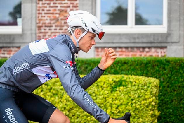 Tour de Wallonie 2025 Stage 3 ANTOING, BELGIUM - JULY 28 : Belmans Lennert of Alpecin - Deceuninck in action during stage 3 of the 30th edition of Tour de Wallonie an UCI ProSeries 2.Pro cycling road race stage for Men Elite of 165.3 km with start in Estinnes and finish in Antoing on July 28, 2025 in Antoing, Belgium, 28 07 2025 ( Motordriver Pieter Van Herzele - Antoing Belgium  Copyright: xTomasxSiskx