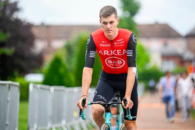 Tour de Wallonie 2025 Stage 3 ANTOING, BELGIUM - JULY 28 : Guglielmi Simon of Arkea - B&B Hotels before the start of the race during stage 3 of the 30th edition of Tour de Wallonie an UCI ProSeries 2.Pro cycling road race stage for Men Elite of 165.3 km with start in Estinnes and finish in Antoing on July 28, 2025 in Antoing, Belgium, 28 07 2025 ( Motordriver Pieter Van Herzele - Antoing Belgium  Copyright: xTomasxSiskx