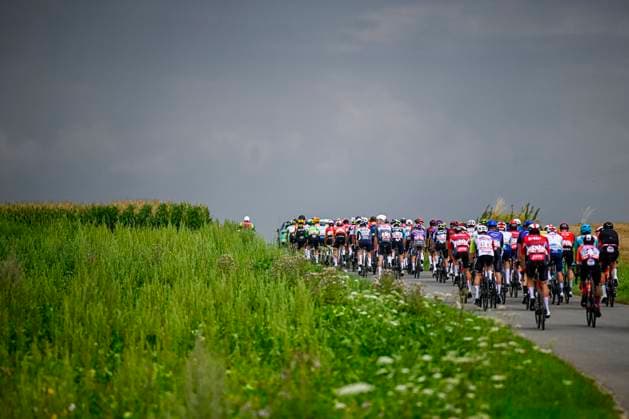 Tour de Wallonie 2025 Stage 3 ANTOING, BELGIUM - JULY 28 : Illustration picture of the peloton during stage 3 of the 30th edition of Tour de Wallonie an UCI ProSeries 2.Pro cycling road race stage for Men Elite of 165.3 km with start in Estinnes and finish in Antoing on July 28, 2025 in Antoing, Belgium, 28 07 2025 ( Motordriver Pieter Van Herzele - Antoing Belgium  Copyright: xTomasxSiskx