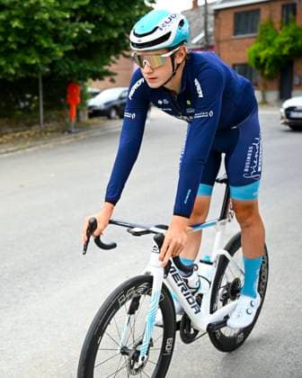 Tour de Wallonie 2025 Stage 3 ANTOING, BELGIUM - JULY 28 : Van Mechelen Vlad of Bahrain - Victorious in action during stage 3 of the 30th edition of Tour de Wallonie an UCI ProSeries 2.Pro cycling road race stage for Men Elite of 165.3 km with start in Estinnes and finish in Antoing on July 28, 2025 in Antoing, Belgium, 28 07 2025 ( Motordriver Pieter Van Herzele - Antoing Belgium  Copyright: xTomasxSiskx