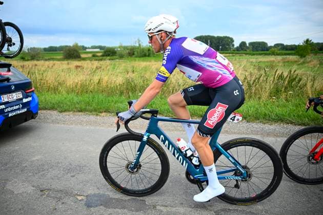 Tour de Wallonie 2025 Stage 3 ANTOING, BELGIUM - JULY 28 : Kielich Timo of Alpecin - Deceuninck in action during stage 3 of the 30th edition of Tour de Wallonie an UCI ProSeries 2.Pro cycling road race stage for Men Elite of 165.3 km with start in Estinnes and finish in Antoing on July 28, 2025 in Antoing, Belgium, 28 07 2025 ( Motordriver Pieter Van Herzele - Antoing Belgium  Copyright: xTomasxSiskx
