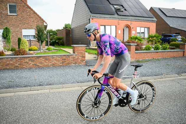 Tour de Wallonie 2025 Stage 3 ANTOING, BELGIUM - JULY 28 : Foldager Anders of Team Jayco AlUla in action during stage 3 of the 30th edition of Tour de Wallonie an UCI ProSeries 2.Pro cycling road race stage for Men Elite of 165.3 km with start in Estinnes and finish in Antoing on July 28, 2025 in Antoing, Belgium, 28 07 2025 ( Motordriver Pieter Van Herzele - Antoing Belgium  Copyright: xTomasxSiskx