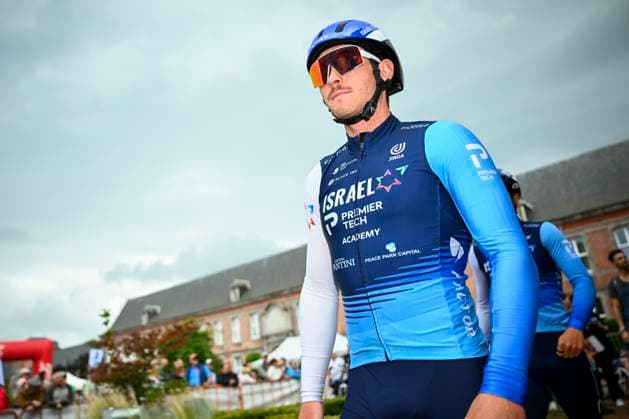 Tour de Wallonie 2025 Stage 3 ANTOING, BELGIUM - JULY 28 : Rider of Israel - Premier Tech before the start of the race during stage 3 of the 30th edition of Tour de Wallonie an UCI ProSeries 2.Pro cycling road race stage for Men Elite of 165.3 km with start in Estinnes and finish in Antoing on July 28, 2025 in Antoing, Belgium, 28 07 2025 ( Motordriver Pieter Van Herzele - Antoing Belgium  Copyright: xTomasxSiskx