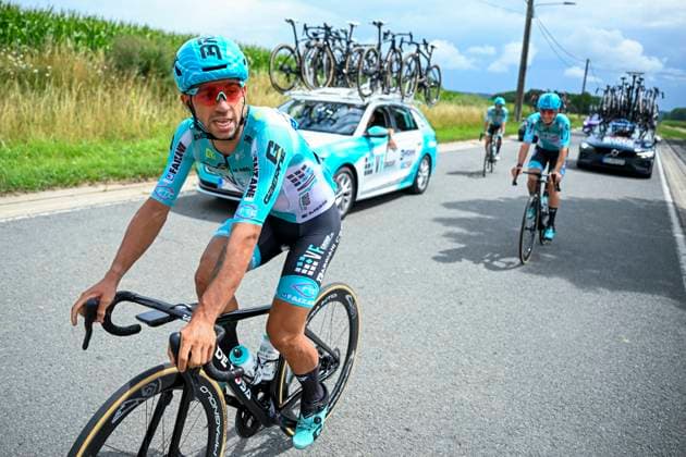 Tour de Wallonie 2025 Stage 3 ANTOING, BELGIUM - JULY 28 : Zanoncello Enrico of VF Group - Bardiani CSF - Faizane in action during stage 3 of the 30th edition of Tour de Wallonie an UCI ProSeries 2.Pro cycling road race stage for Men Elite of 165.3 km with start in Estinnes and finish in Antoing on July 28, 2025 in Antoing, Belgium, 28 07 2025 ( Motordriver Pieter Van Herzele - Antoing Belgium  Copyright: xTomasxSiskx
