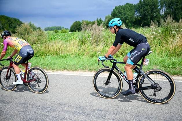 Tour de Wallonie 2025 Stage 3 ANTOING, BELGIUM - JULY 28 : Magli Filippo of VF Group - Bardiani CSF - Faizane in action during stage 3 of the 30th edition of Tour de Wallonie an UCI ProSeries 2.Pro cycling road race stage for Men Elite of 165.3 km with start in Estinnes and finish in Antoing on July 28, 2025 in Antoing, Belgium, 28 07 2025 ( Motordriver Pieter Van Herzele - Antoing Belgium  Copyright: xTomasxSiskx
