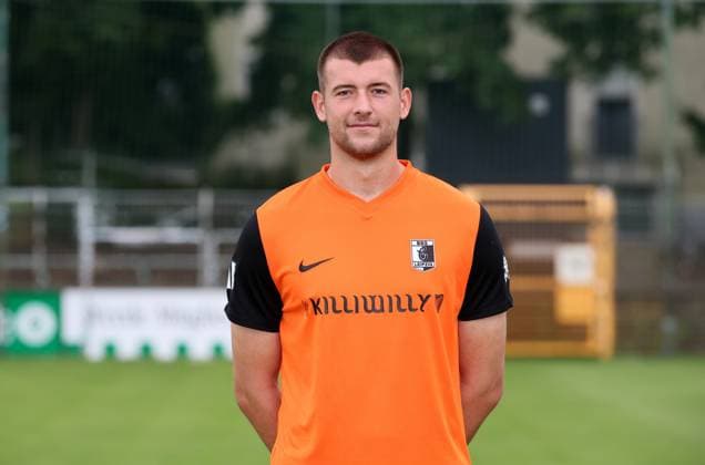 Team presentation Chemie Leipzig Regionalliga goalkeeper Florian Horenburg 1, Chemie , BSG Chemie Leipzig Regionalliga Nordost, Porträttermin 2025 2026 , Leipzig, 26 07 2025, Alfred Kunze Sportpark, Fußball , For editorial use only Only editorial use