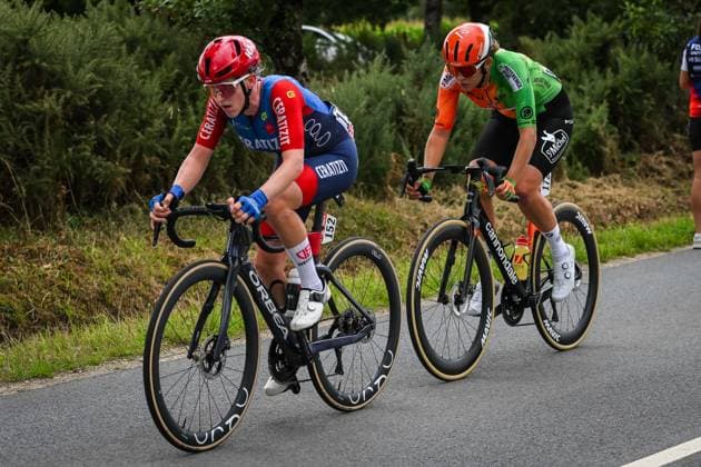 July 28, 2025, Bain-De-Bretagne, France, France: Franziska BRAUBE (Germany) of CERATIZIT PRO CYCLING TEAM and Alison AVOINE (France) of Team ST MICHEL - PREFERENCE HOME - AUBER93 during the Tour de France 2025 Femmes, Cycling race Stage 3, Le Gacilly to Angers (163,5 Km) on July 28, 2022 in Bain-de-Bretagne, France. Bain-De-Bretagne France - ZUMAm308 20250728_zsp_m308_014 Copyright: xMatthieuxMirvillex