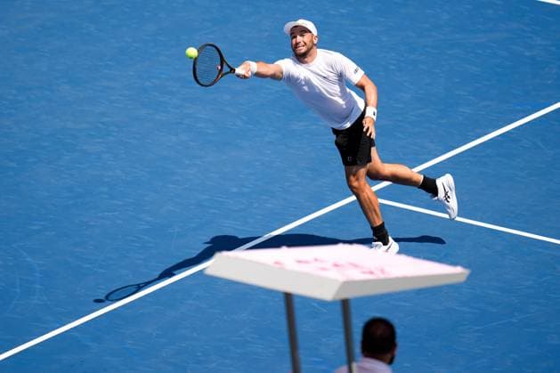 National Bank Open 2025 - Day 3 TORONTO, CANADA - JULY 28 : Dan Martin of Canada in action against Jaume Munar of Spain on day three of the 2025 National Bank Open at Sobeys Stadium in Toronto, Ontario, Canada on July 28, 2025. Mert Alper Dervis Anadolu Toronto Canada. Editorial use only. Please get in touch for any other usage.  Copyright: x2025xAnadoluxMertxAlperxDervisx