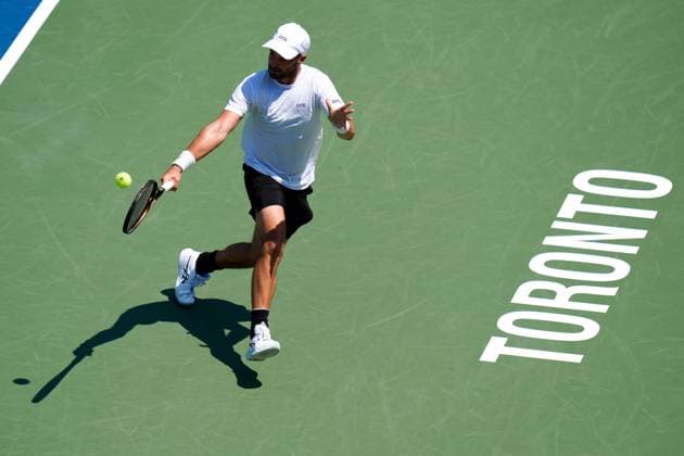 National Bank Open 2025 - Day 3 TORONTO, CANADA - JULY 28 : Dan Martin of Canada in action against Jaume Munar of Spain on day three of the 2025 National Bank Open at Sobeys Stadium in Toronto, Ontario, Canada on July 28, 2025. Mert Alper Dervis Anadolu Toronto Canada. Editorial use only. Please get in touch for any other usage.  Copyright: x2025xAnadoluxMertxAlperxDervisx