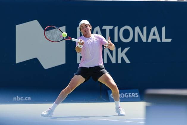 Toronto, Canada, Jul 28th 2025: Joao Fonseca (Brazil) in action during tennis match between Tristan Schoolkate and Joao Fonseca on day 2 of the 2025 National Bank Open Toronto at Sobeys Stadium Stadium in Toronto, Canada (NO COMMERCIAL USAGE). (Curtis Wong SPP) Copyright: xCurtisxWongx xSPPx spp-en-CuWoSp-2025-07-28 National Bank Open Day 2 - Tristan Schoolkate vs Joao Fonseca-17