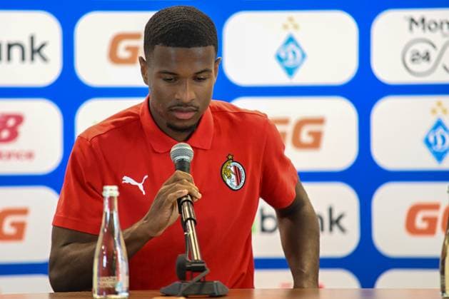 2025.07.28 Lublin Pilka nozna Liga Mistrzow UEFA sezon 2025 2026 Konferencja prasowa przed meczem Dinamo Kijow - Hamrun Spartans N z N Dri Philippe Koffi Foto Wojciech Szubartowski PressFocus 2025.07.28 Lublin Football UEFA Champions League season 2025 2026 press conference, PK, Pressekonferenz before match Dinamo Kyiv - Hamrun Spartans N Dri Philippe Koffi Credit: Wojciech Szubartowski PressFocus NEWSPIX.PL --- newspix.pl 