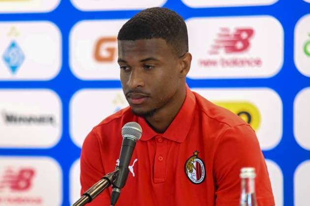 2025.07.28 Lublin Pilka nozna Liga Mistrzow UEFA sezon 2025 2026 Konferencja prasowa przed meczem Dinamo Kijow - Hamrun Spartans N z N Dri Philippe Koffi Foto Wojciech Szubartowski PressFocus 2025.07.28 Lublin Football UEFA Champions League season 2025 2026 press conference, PK, Pressekonferenz before match Dinamo Kyiv - Hamrun Spartans N Dri Philippe Koffi Credit: Wojciech Szubartowski PressFocus NEWSPIX.PL --- newspix.pl 
