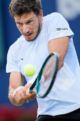 National Bank Open 2025 - Day 3 TORONTO, CANADA - JULY 28 : Pablo Carreno Busta of Spain in action against Liam Draxl of Canada of Spain on day three of the 2025 National Bank Open at Sobeys Stadium in Toronto, Ontario, Canada on July 28, 2025. Mert Alper Dervis Anadolu Ontario Canada. Editorial use only. Please get in touch for any other usage.  Copyright: x2025xAnadoluxMertxAlperxDervisx
