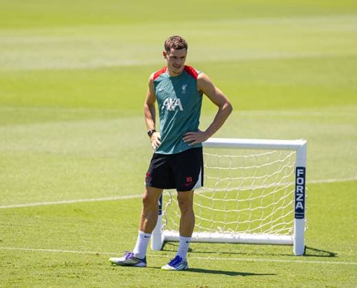 Football - Meiji Yasuda J.League World Challenge 2025 - Liverpool FC Open Training TOKYO, JAPAN - Tuesday, July 29, 2025: Liverpool s Florian Wirtz during an open training session at the JFA Dream Field ahead of the Meiji Yasuda J.League World Challenge 2025 match between Yokohama F. Marinos and Liverpool FC. (Photo by David Rawcliffe Propaganda) YOKOHAMA International Stadium Yokohama KANAGAWA PREFECTURE JAPAN  Copyright: xPropagandaxPhotoxAgencyx P2025-07-29-Liverpool_Open_Training_Japan-20