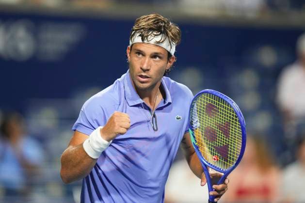 July 28, 2025, Toronto, On, CAN: Canada s Alexis Galarneau reacts during his match against France s Arthur Rinderknech during first round tennis action at the National Bank Open in Toronto on Monday, July 28, 2025. Alexis Galarneau  - ZUMAc35_ 20250728_zaf_c35_175 Copyright: xChrisxYoungx