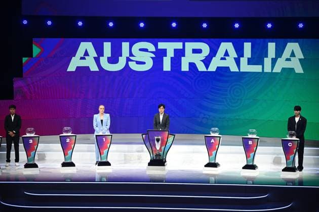 WOMEN S ASIAN CUP DRAW 2026, Draw Conductor Jessie Dai Shengying (centre) with Tameka Yallop of Australia (left) and Jeon Yu-gyeong of Korea Republic during the 2026 AFC Women™s Asian Cup Final Draw, in Sydney, Tuesday, July 29, 2025. ( NO ARCHIVING Sydney NSW AUSTRALIA  Copyright: xDANxHIMBRECHTSx 20250729172265875364