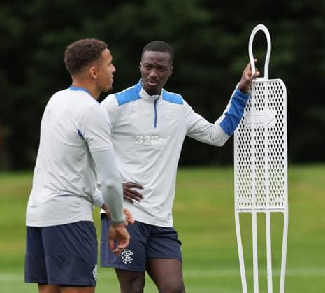 Rangers captain James Tavernier and Mohamed Diomande training ahead of tomorrow s Champions League second leg qualifying match against Panathinaikos. Rangers Training - The Rangers Training Centre, Glasgow, Lanarkshire, Scotland, UK - 29 Jul 2025Glasgow The Rangers Training Centre Lanarkshire United Kingdom  Copyright: xO Rourke RangersxFC Shutterstockx 15419009f