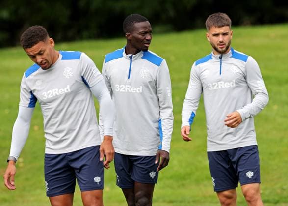 Rangers captain James Tavernier, Mohamed Diomande and Nicolas Raskin training ahead of tomorrow s Champions League second leg qualifying match against Panathinaikos. Rangers Training - The Rangers Training Centre, Glasgow, Lanarkshire, Scotland, UK - 29 Jul 2025Glasgow The Rangers Training Centre Lanarkshire United Kingdom  Copyright: xO Rourke RangersxFC Shutterstockx 15419009b