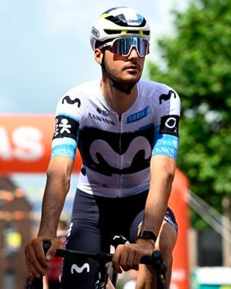 Tour de Wallonie 2025 Stage 4 SERAING, BELGIUM - JULY 29 : Moro Manlio of Movistar Team before the start of the race during stage 4 of the 30th edition of Tour de Wallonie an UCI ProSeries 2.Pro cycling road race stage for Men Elite of 163.3 km with start in Welkenraedt and finish in Seraing on July 29, 2025 in Seraing, Belgium, 29 07 2025 ( Motordriver Louis Bidlot - Seraing Belgium  Copyright: xTomasxSiskx