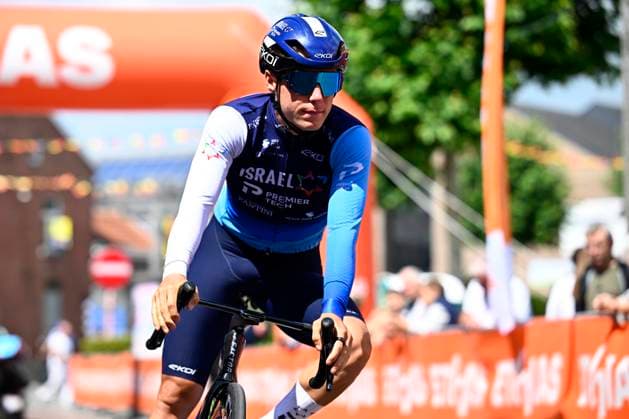 Tour de Wallonie 2025 Stage 4 SERAING, BELGIUM - JULY 29 : Strong Corbin of Israel - Premier Tech before the start of the race during stage 4 of the 30th edition of Tour de Wallonie an UCI ProSeries 2.Pro cycling road race stage for Men Elite of 163.3 km with start in Welkenraedt and finish in Seraing on July 29, 2025 in Seraing, Belgium, 29 07 2025 ( Motordriver Louis Bidlot - Seraing Belgium  Copyright: xTomasxSiskx