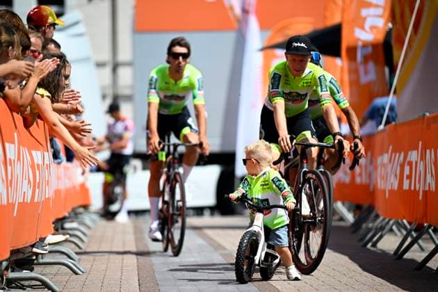 Tour de Wallonie 2025 Stage 4 SERAING, BELGIUM - JULY 29 : Rider of Wagner Bazin WB before the start of the race during stage 4 of the 30th edition of Tour de Wallonie an UCI ProSeries 2.Pro cycling road race stage for Men Elite of 163.3 km with start in Welkenraedt and finish in Seraing on July 29, 2025 in Seraing, Belgium, 29 07 2025 ( Motordriver Louis Bidlot - Seraing Belgium  Copyright: xTomasxSiskx