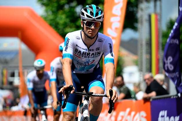 Tour de Wallonie 2025 Stage 4 SERAING, BELGIUM - JULY 29 : Govekar Matevz of Bahrain - Victorious before the start of the race during stage 4 of the 30th edition of Tour de Wallonie an UCI ProSeries 2.Pro cycling road race stage for Men Elite of 163.3 km with start in Welkenraedt and finish in Seraing on July 29, 2025 in Seraing, Belgium, 29 07 2025 ( Motordriver Louis Bidlot - Seraing Belgium  Copyright: xTomasxSiskx