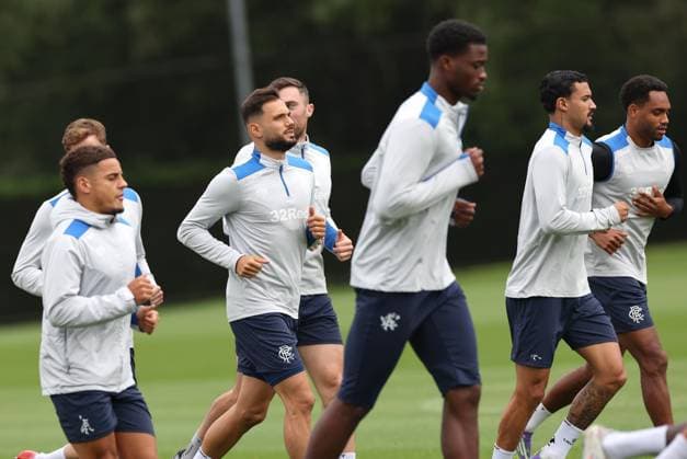Nedim Bajrami and his team mates training ahead of tomorrow s Champions League second leg qualifying match against Panathinaikos. Rangers Training - The Rangers Training Centre, Glasgow, Lanarkshire, Scotland, UK - 29 Jul 2025Glasgow The Rangers Training Centre Lanarkshire United Kingdom  Copyright: xO Rourke RangersxFC Shutterstockx 15419009as