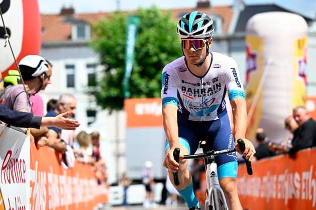 Tour de Wallonie 2025 Stage 4 SERAING, BELGIUM - JULY 29 : Govekar Matevz of Bahrain - Victorious before the start of the race during stage 4 of the 30th edition of Tour de Wallonie an UCI ProSeries 2.Pro cycling road race stage for Men Elite of 163.3 km with start in Welkenraedt and finish in Seraing on July 29, 2025 in Seraing, Belgium, 29 07 2025 ( Motordriver Louis Bidlot - Seraing Belgium  Copyright: xTomasxSiskx