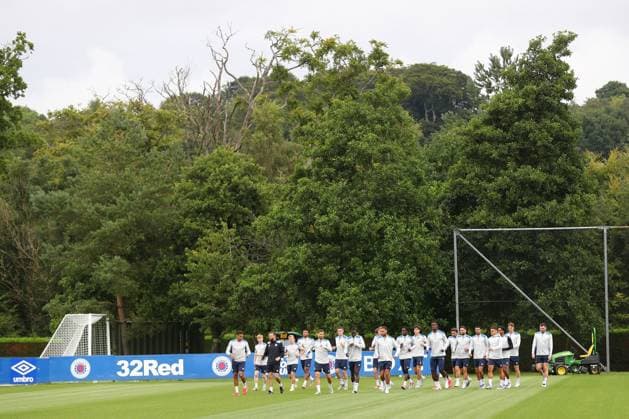 The Rangers squad training ahead of tomorrow s Champions League second leg qualifying match against Panathinaikos. Rangers Training - The Rangers Training Centre, Glasgow, Lanarkshire, Scotland, UK - 29 Jul 2025Glasgow The Rangers Training Centre Lanarkshire United Kingdom  Copyright: xO Rourke RangersxFC Shutterstockx 15419009ap