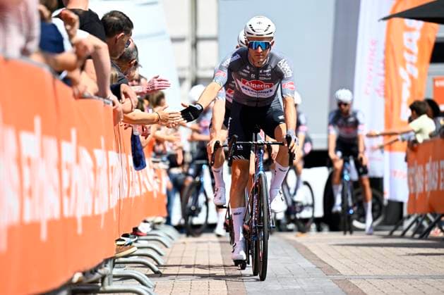 Tour de Wallonie 2025 Stage 4 SERAING, BELGIUM - JULY 29 : Ghys Robbe of Alpecin - Deceuninck before the start of the race during stage 4 of the 30th edition of Tour de Wallonie an UCI ProSeries 2.Pro cycling road race stage for Men Elite of 163.3 km with start in Welkenraedt and finish in Seraing on July 29, 2025 in Seraing, Belgium, 29 07 2025 ( Motordriver Louis Bidlot - Seraing Belgium  Copyright: xTomasxSiskx